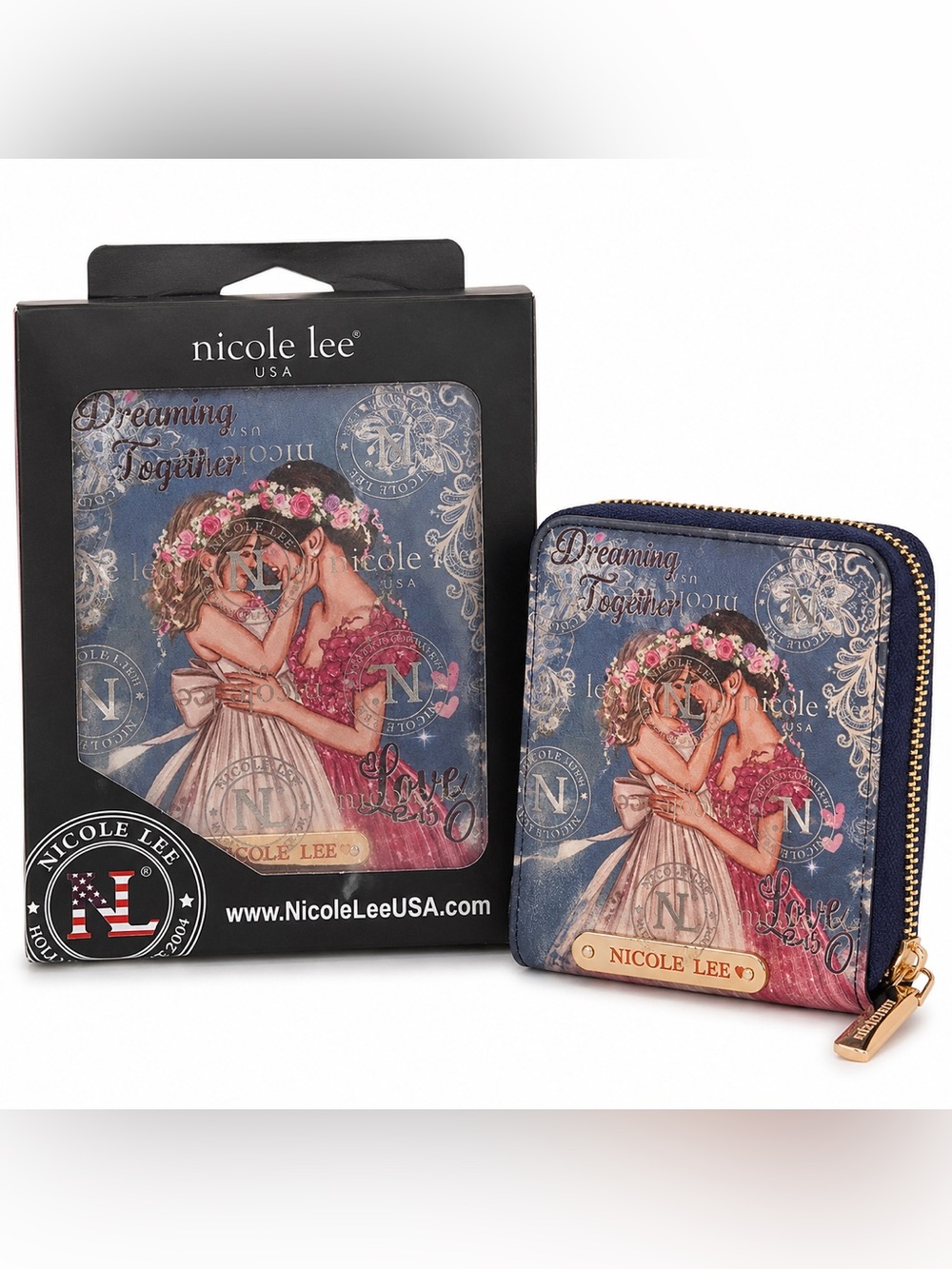 Nicole Lee USA Dreaming Together RFID Accordion Card Wallet‎ ID Holder NIB